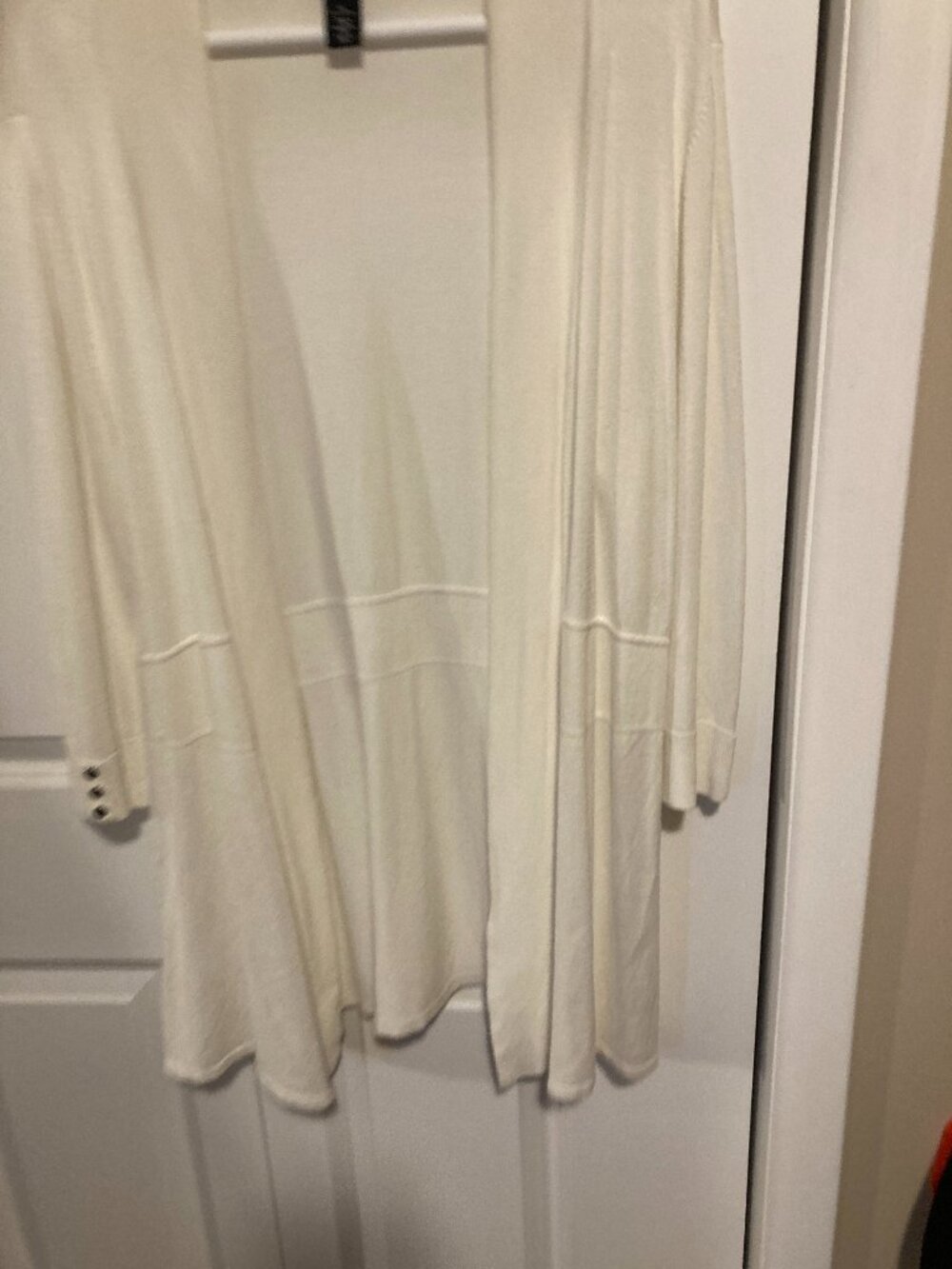 White House Black Market Open White Cardigan, Size XL